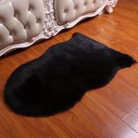 Tapis en fausse fourrure de vison épais et moelleux en peau de mouton blanche housse de chaise coussin de siège à poils longs zone de fourrure tapis de sol tapis de prière en peluche