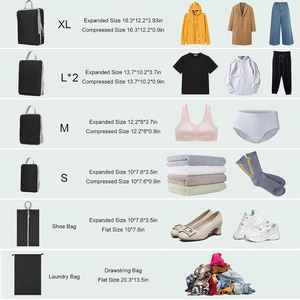 Organiseurs de bagages en maille PVC imperméables personnalisés pour maquillage, nouveaux cubes de compression pour valises - Product Image 3
