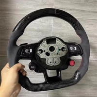 Volant Personnalisé en Demi-Cuir et Fibre de Carbone, Accessoires Automobile pour VW Volkswagen Golf R 5 6 7 MK5 MK6 MK7 GTI Passat CC
