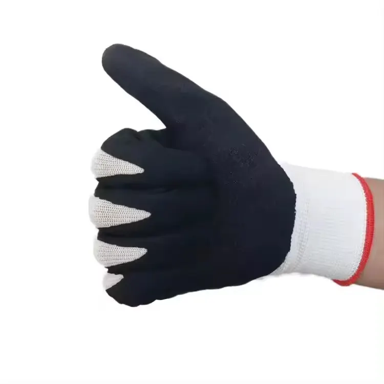 Sarung tangan rajut untuk kerja Pria Wanita, sarung tangan keamanan nitril kerja murah, sarung tangan wanita tahan panas