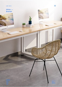 Simple <strong>Computer</strong> <strong>Desk</strong> Desktop Home Modern <strong>Desk</strong> Writing <strong>Desk</strong> Simple Study <strong>Table</strong> Steel and Wood <strong>Desk</strong> Double <strong>Desk</strong> - Product Image 4
