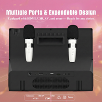 Sistema de Karaoke Portátil de 14 Pulgadas con Pantalla 1366x768, 2 Micrófonos Inalámbricos, DC12V, para Camping, Hogar y TV