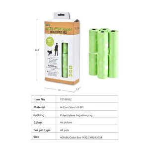 Dog Poop Bag Wholesale Manufacturer Custom Pet Products Cleaning Supplies Pet Waste Bag Printed Rolls Biodegradable Dog Poop Bag