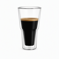 Mug à café et tasse à thé minimalistes en verre borosilicate à double paroi, capacité standard, faits à la main, compatibles lave-vaisselle