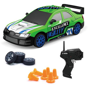 Coche de Derrape RC 1/24 de Alta Velocidad, Coche de Carreras Deportivo RC con Control Remoto, Juguetes con 6 Barricadas y 4 Neumáticos de Derrape - Product Image 5