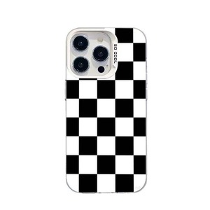 Reticolo <span class=keywords><strong>bianco</strong></span> nero stampa placcato argento chiave TPU PC custodia del telefono cellulare per <span class=keywords><strong>Iphone</strong></span> X Xr Xs <span class=keywords><strong>11</strong></span> 12 13 14 15 16 17 aria - Product Image 5