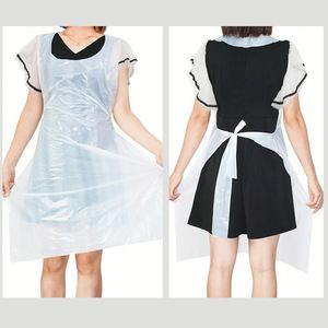 Disposable PE Sleeveless Thickened Lengthened Full-Body Waterproof Transparent Oil-Proof Dustproof <b>Kitchen</b> <b>Apron</b> for Adults - Product Image 4