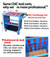 Chariot porte-outils CNC 300 kg BT40 CRT50 HSK63, chariot à outils robuste en acier avec roulettes verrouillables de 4 pouces
