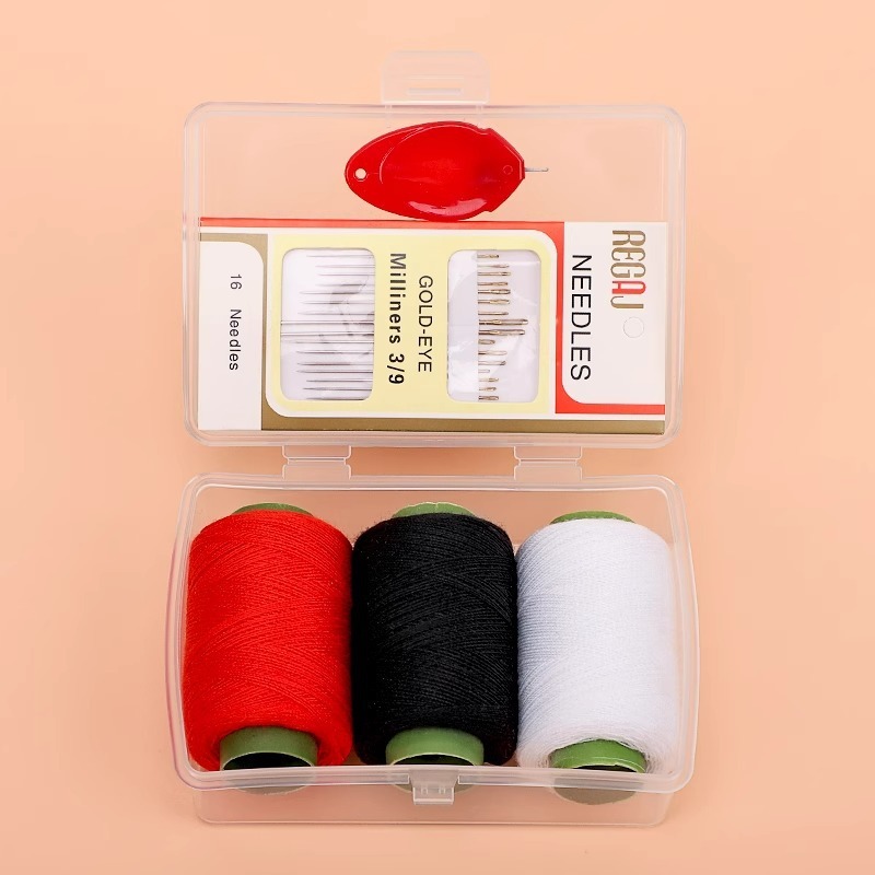 Red, black, and white thread [gift included with box]