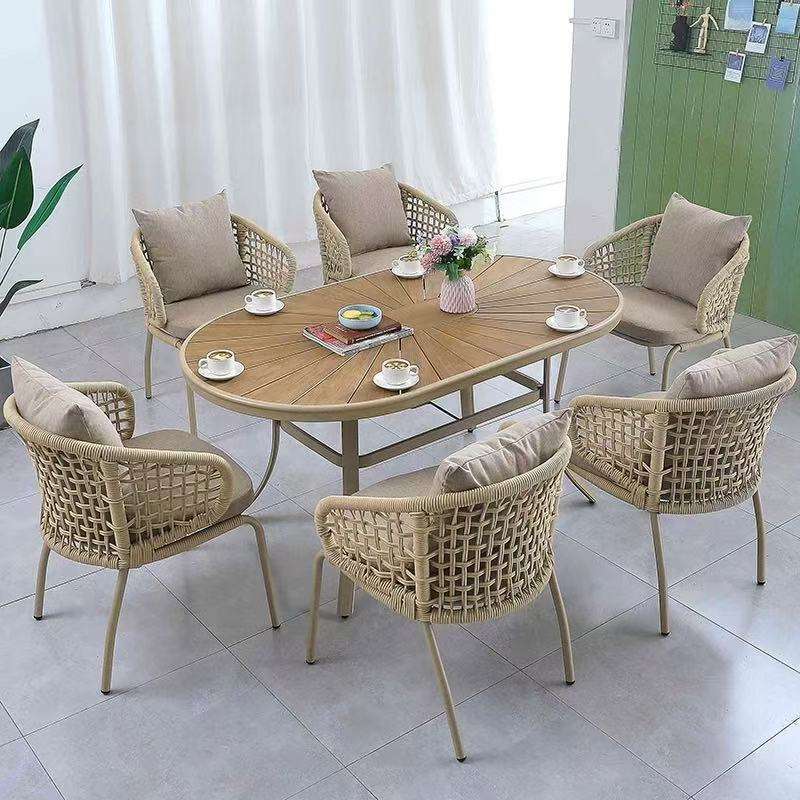 6 oreilles chaises + 160*90 Elliptique Technologie En Bois Longue Table