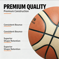 Bola Basket GG5X PU Ukuran 7, Bola Latihan Profesional Tahan Lama untuk Atlet Remaja, Latihan Tembak Indoor Outdoor