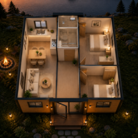 Casa Contenedor Plegable Expandible con Diseño Personalizado, Casa Modular Prefabricada, Cabaña Móvil de Lujo, Casa Tipo Pod de 20 pies/40 pies