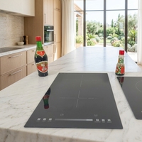 Nouvelle arrivée 2026 - Table de cuisson à induction double 2 brûleurs 4000W, commande mécanique, faible bruit, cuisinière électrique encastrable en verre céramique