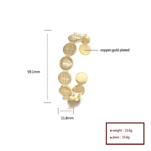 Bracelets tendance pour femmes en alliage de cuivre plaqué or 18 carats avec zircon, bijoux simples et élégants, vente en gros - Product Image 6