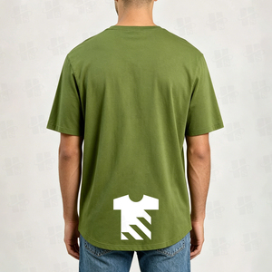 เสื้อยืดออกกำลังกายผู้ชายทรงหลวมผ้าฝ้ายแขนสั้นพิมพ์โลโก้ได้ตามสั่ง รุ่น OEM ขายส่ง ทรงทันสมัย ชายเสื้อโค้ง - Product Image 4