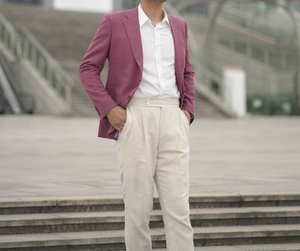 <span class=keywords><strong>Costume</strong></span> à carreaux <span class=keywords><strong>rose</strong></span> personnalisé à simple boutonnage pour hommes de haute qualité ensemble de <span class=keywords><strong>costume</strong></span> de mariage décontracté et à la mode - Product Image 6