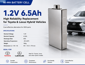 Batería Híbrida Prismática Ni-MH <span class=keywords><strong>de</strong></span> 1.2V 6.5Ah al por Mayor, Alta Capacidad, Larga Vida Útil, OEM para Baterías <span class=keywords><strong>de</strong></span> Autos Híbridos Toyota Lexus - Product Image 1