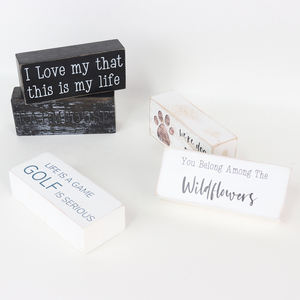 Hand Made Mini Block Wood Sign <strong>Bathroom</strong> Decor Wood Sign <strong>Funny</strong> Sayings <strong>Quotes</strong> Small Mini Block - Product Image 2