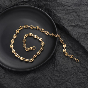 7mm catena cubana naso di maiale in acciaio inox chicco di caffè collana da uomo Hip Hop gioielli accessori femminili - Product Image 3