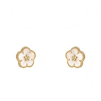 Bracelet empilable en plaqué or 18 carats avec pierres naturelles, motif coccinelle, papillon bleu, trèfle à quatre feuilles, feuille verte Fritillaria, style luxe léger et porte-bonheur