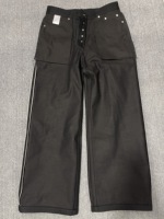 Vaqueros anchos de mezclilla selvedge negros japoneses personalizados de 15-16 oz al por mayor, vaqueros de mezclilla selvedge de pierna ancha de peso pesado