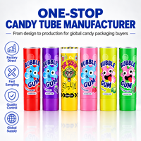 Tubes d'emballage pour chewing-gum avec logo personnalisé, haute barrière, en aluminium et plastique, avec bouchon à vis, impression UV, 12,7-35 mm