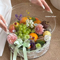 Grande boîte transparente en PET recyclable, impression par estampage, bouquets de fleurs, emballage cadeau pour fruits de fête, fournitures pour fleuristes éternels