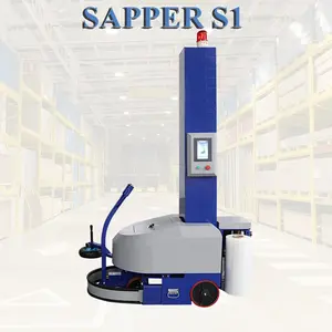 SAPPER S1 US and Euro Plug Automatic Pallet Stretch Film Wrapping Machine with CE Certificate and Optional Weighing Scale