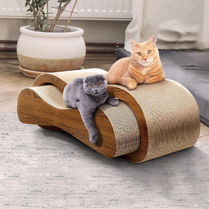 Papan goresan kucing 2 In 1 kombinasi karton bergelombang goresan kucing tempat tidur melengkung kardus bergelombang - Product Image 2