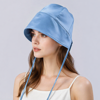 Chapeau Bob en Soie Premium, Réversible en Satin avec Cordon de Serrage, Chapeau de Voyage Léger pour Femme, Soin des Cheveux, 100% Coton