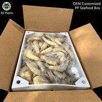 Caisse en PP alvéolé pour crevettes, crabes, fruits de mer, emballage de produits de la mer, pliable, facile à nettoyer, taille personnalisée, fournisseur de caisses en PP ondulé