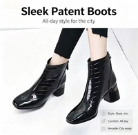 Bottes de neige montantes pour femme, style western, à bout carré, mi-mollet, avec fermeture éclair, à enfiler, imperméables, légères et souples