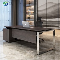 Bureau de direction moderne de luxe, bureau de direction en forme de L de haute qualité