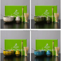 Ensemble de démarrage Matcha de luxe écologique et durable en gros, bol en céramique personnalisable, fouet en bambou, outils à thé, accessoires de luxe