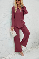 Pantalon de pyjama élastique auto-cravate taille bords passepoilés partie d'un nouvel ensemble de vêtements de nuit satin Viscose vêtements de nuit pour femmes