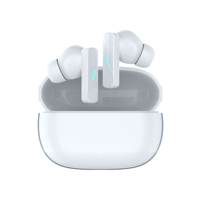 Écouteurs intra-auriculaires stéréo sans fil blancs étanches avec indicateur de batterie LED ANC ENC BT5.3 Bluetooth pour le sport et les jeux