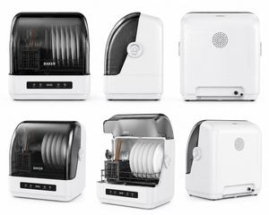 Lave-vaisselle de comptoir portable avec réservoir d'eau intégré, séchage à l'air chaud, commande tactile, lave-vaisselle compact pour la maison - Product Image 6