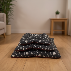 Set di Tre Pezzi di Alta Qualità di Cuscini per Cani in Cotone Spesso con Osso Grigio, Letti Premium per Animali Domestici - Product Image 3