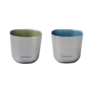 Titanium Sake Shot <b>Set</b> 2 Pack 26ml Shot <b>Cup</b> <b>Set</b> For Liquor Tasting Kit Lightweight Reusable Portable Barware - Product Image 1