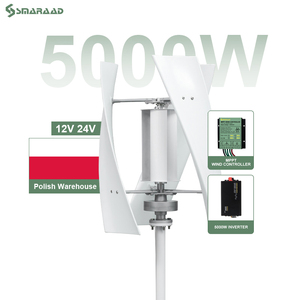 Máy phát điện tua-bin gió thẳng đứng SMARAAD EU Warehouse 5000W với biến tần 5KW 12V 24V, hệ thống năng lượng gió gia dụng - Product Image 1
