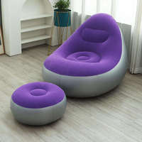 Nouveau produit : Canapé gonflable avec pompe à pied, en PVC et peluche, fauteuil de relaxation pliable avec dossier gonflable individuel
