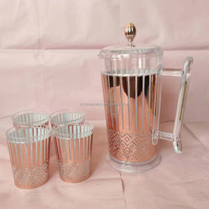 Nhà máy nóng bán vàng bình nhựa bạc mạ nước Jug Set với 4 ly nhựa Jug Set cho uống nước lạnh - Product Image 5