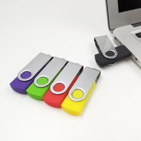 Nouvelles clés USB pivotantes en métal personnalisées, cadeaux promotionnels pour salons professionnels, sans cryptage, 8 Go/16 Go/32 Go, logo USB 2.0, garantie 1 an, Chine