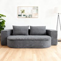 Canapé-lit pliable moderne convertible en futon, lit de repos 2 en 1, matelas de sol pliable, 2 oreillers, respirant, salon