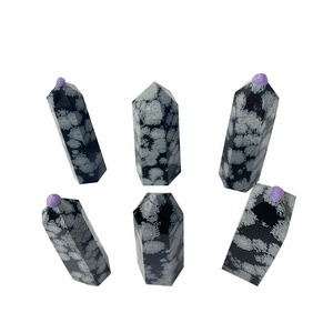 Bán Buôn Số Lượng Lớn Tâm Linh Phong Thủy Chất Lượng Cao Thạch Anh Tuyết Obsidian Điểm Đá Tự Nhiên Tháp Wand Tinh Thể Chữa Bệnh Đá - Product Image 2