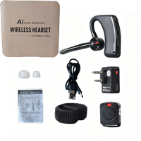 Ai01K Auriculares Inalámbricos con Reducción de Ruido Ai, Universales con Gancho para la Oreja Tipo K, Walkie Talkies TK3306 K5 LED IPX5 Resistentes al Agua LHDC Intraaurales 30ms