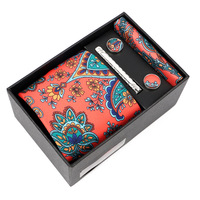 Benutzer definierte 4 Stück Männer ihn Thanksgiving Geschenk Krawatte Set Krawatte Tasche Quadrat Krawatte Clip Manschetten knöpfe Krawatte Set für Geburtstag Weihnachten