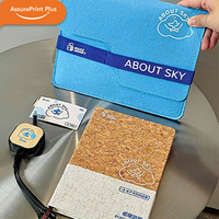 Ensemble cadeau de carnet à couverture rigide écologique personnalisé, à feuilles mobiles, 100 feuilles, matériaux PU/tissu/PP, entreprise, société