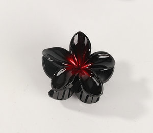 Venta al por mayor Simple pinza para el pelo Europeo Americano oscuro Plumeria huevo diseño Floral resina PC dulce fresco negro pinzas para el pelo Clip - Product Image 5