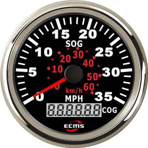 Compteur de vitesse analogique GPS 35 MPH 85 mm pour yacht, bateau, camping-car et voiture, instrument de mesure de vitesse de conversion - Product Image 1